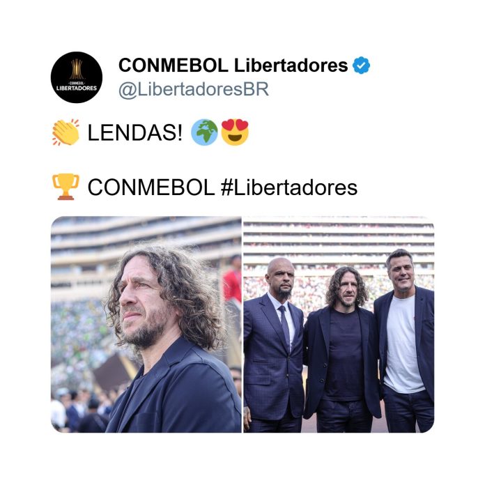 La curiosa reacción de Puyol cuando le ofrecieron levantar la Copa Libertadores en la final Palmeiras-Flamengo y el show de memes que generó