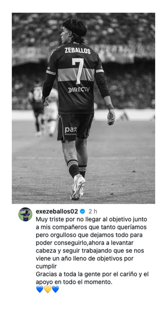 El posteo de Exequiel Zeballos tras la eliminación de Boca y la controversia por su salida ante Racing
