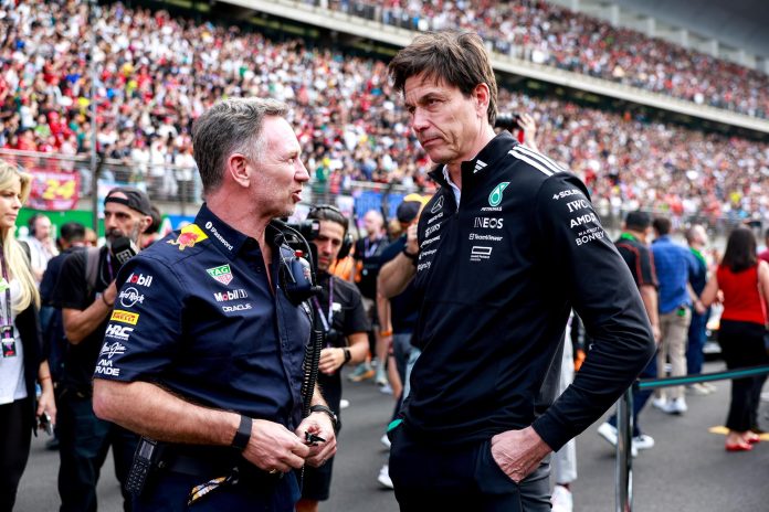 “Has sido un auténtico imbécil”: Horner reveló el mensaje de despedida que le envió Toto Wolff y volvió a encender la guerra interna de Red Bull