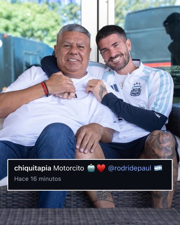 El cálido mensaje de Chiqui Tapia a Rodrigo De Paul al publicar una foto juntos en Ezeiza