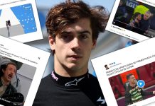 Los memes de la brillante actuación de Colapinto en China: el toque de Ocon y cuando fue 2° en la carrera, los focos