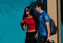 El tierno encuentro de Franco Colapinto con Maia Reficco tras la clasificación en el GP de Miami de la F1
