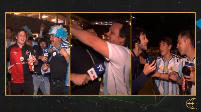 Besos, insultos, el falso Messi y un final inesperado: el video del periodista brasileño que se metió en el corazón de la fiesta argentina