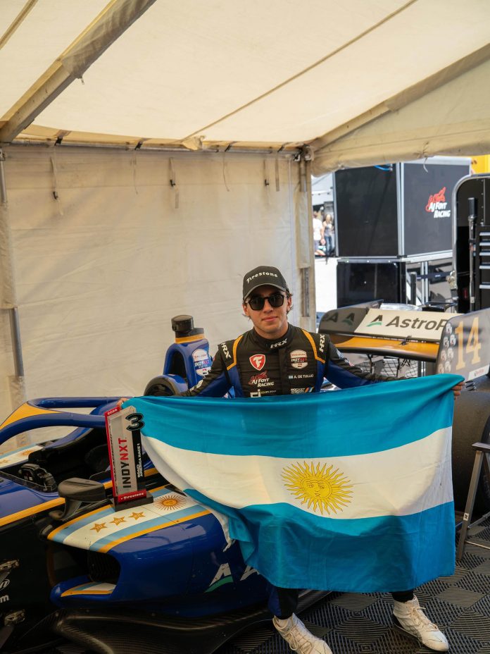 El argentino Alessandro De Tullio ganó otra vez en la Indy Nxt y crece su sueño de llegar a la IndyCar