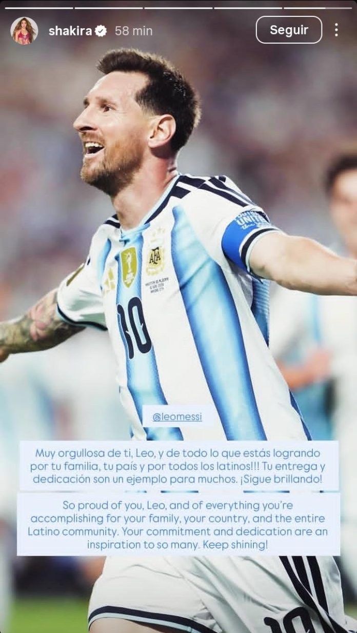 “Muy orgullosa de ti, Leo”: el sentido mensaje de Shakira para Messi tras la victoria ante Austria en la Copa del Mundo