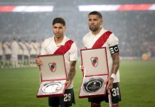 La ovación del público de River Plate a Nicolás Otamendi en su debut como capitán
